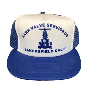 Vtg Kern Valve Service Co Bakersfield CA Mesh Snapback Hat Agriculture AG 896A